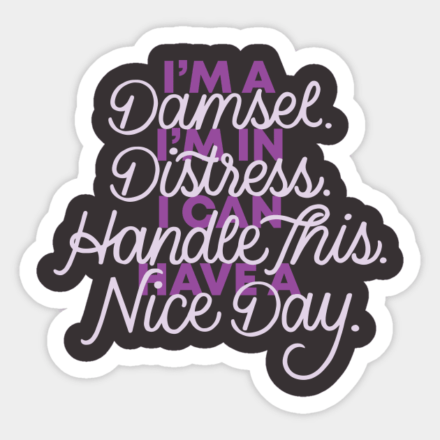 Damsel in Distress Sticker by polliadesign